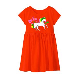 dress anak perempuan gambar unicorn 2-10 tahun bisa COD