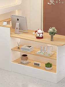 Premium Shop Front Desk Reception Table Office Counter Simple Cashier Desk Clinic Spa Furniture Factory Price Wooden