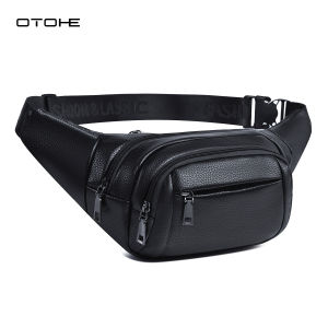OTOHE Mens Waist Bag Chest Bag Fashion PU Bag Waterproof Bag Sports Bag Large Capacity Phone Bag Casual Bag Cross Body Bag Outdoor Fitness Bag Travel Bag Cycling Bag Business Bag