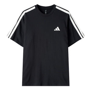 Áo Thun Nam Adidas Dáng Rộng Ba Sọc Tay Ngắn Chất Liệu Cotton Thoáng Khí Trang Phục Thể Thao Dùng Cho Chạy Bộ Và Tập Luyện Kr2490