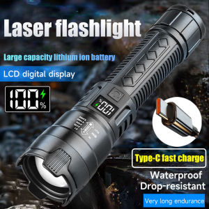 Senter Led Digital Zoom Outdoor Strong Flashlight 5000LM