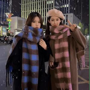 BAIXITANG | Plush Warm Tartan Pattern Scarf Thick