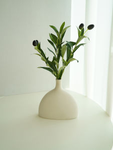 Nordic Style Artificial Green Plant  Looking Fake Flowers in Glass Vase Set Living Room Coffee Table Decor Dried Flowers