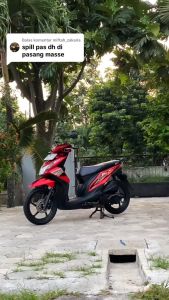 STRIPING STICKER LIS LES POLET honda beat fi 2013 merah list body standar Mahkota Stiker
