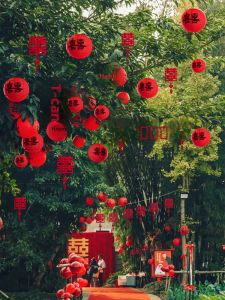 ETY | Wedding Red Lanterns with Auspicious Characters for Rural Wedding Decoration