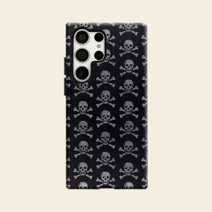 Skull Crossbone Seamless Luxury Fashion Full Lens Protective Case for Samsung Galaxy S26 S25 S24 A56 A36 Plus Ultra