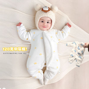 Autumn Winter Baby Romper Butterfly Design Thick Cotton Onesie Newborn Infant Clothes Babygrow Baby Clothes for 3-12 Months Old Boys And Girls