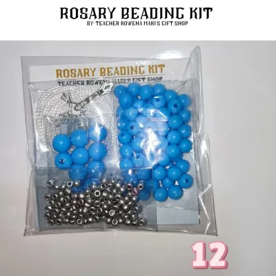 Teacher Rowena Mari | DIY ROSARY BEADING KIT #11 & #12 | Sky Blue Beads