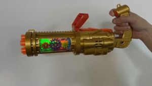 SYARIAH TOYS: Mainan Anak Pistol Gatling Gear Transparan 3D Light & Sound