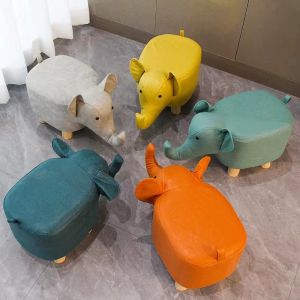 Elephant Childrens Low Stool Real Wood Shoe Changing Home Entrance Animal Cartoon Furniture Lazy Chair Small Board Stool