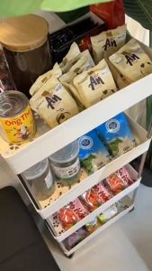 Kệ Đa Năng 4 Tầng Có Bánh Xe Đẩy Chuyên Dụng Cho Spa Phòng Tắm Bếp Chất Liệu Inox Cao Cấp