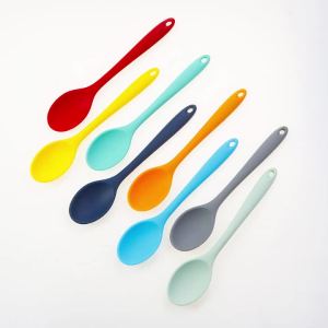 JCD Silicone Spoon Long Handle Kids Mixing Soup Non-stick Stirring Serving Scoop Cooking Utensils Ladle Kitchen Accessories