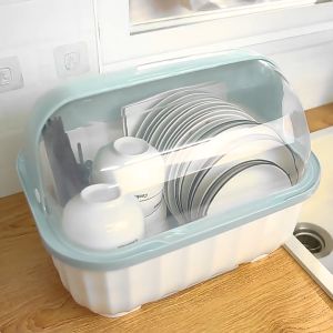 ฝาปิด คว่ำจานทรงโค้งมน กันฝุ่นละออง พลาสติก กล่องเก็บจาน