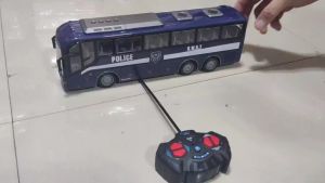 Remote Control Police Bus 12 Inches with Lights Toy for Kids
