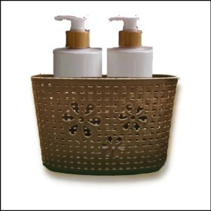 Chocolate Brown Plastic Basket with Hangers