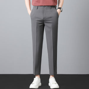 Quần Ống Đứng Nam Mùa Hè Mỏng Mới Thường Ngày Quần Tây Thời Trang Cao Cấp Mùa Xuân Thu Quần Dài Chín Điểm