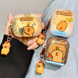  AirPodsPro2 4 3 Generation Protective Case Soft Silicon Shell Cute Capybara Design Bluetooth Earphone Cover Compatible