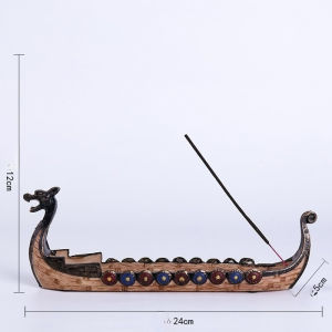 Lư Hương Hình Thuyền Rồng Cổ Điển Trung Quốc Bằng Nhựa Resin Đồ Trang Trí Nhà Cửa Văn Phòng Đồ Thủ Công Sáng Tạo Vật Trang Trí Đế Đốt Trầm Hương