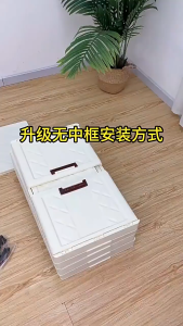 ViRYN L50-60cm (3-5Layer) Double Doors Storage Box Stackable Foldable Multipurpose Storage Cabinet Movable Dustproof With Wheels