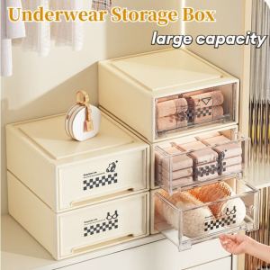 Underwear Storage Box Drawer Style Household Panties Bras Socks Storage 10/15 Grids