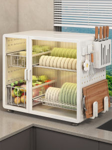 Kitchen Multi-Function Drainage Rack Dishware Storage Shelf Utensils Holder Plate Bowl Box Organizer for Home Use