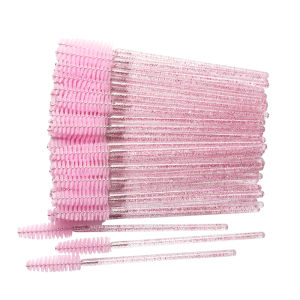 50Pcs Makeup brushes Disposable Crystal Eyebrow brush Diamond Handle Mascara Wand Applicator Eye Lashes Eyelash Extension Tools