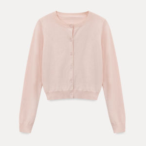 Spring Color Long Sleeve Round Neck Slimming Sunproof Knit Cardigan