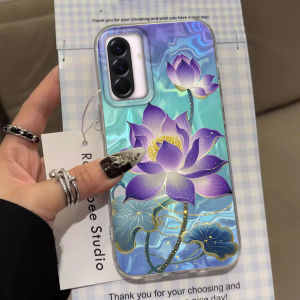 Purple Gradient Lotus Print Case for Samsung Galaxy A16 A26 A36 A56 A25 A35 A55 A14 A34 A54 S21 S22 S23 S24 S25 Plus FE Ultra