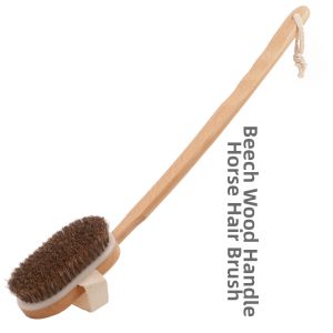 Bendable Handle Boar Bristle Bath Brush Detachable Holder