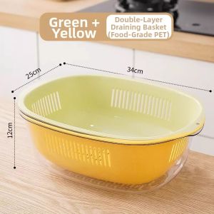 LUOCHENG | Creative Plastic Fruit and Vegetable Washing Basket