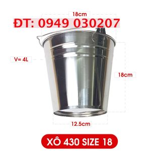 Xô inox dung tích từ 4 lít - 23 lít