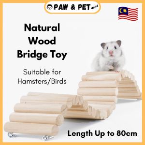 READY STOCK Bird Toy Accessories Birds Toys Climbing Bridge Wood Ladder & Hamster Fence Habitat Decoration