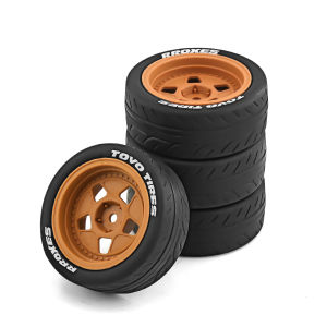 4pcs 68mm Rubber Tire Wheel Tyre 12mm Hex for Tamiya TT01 TT01E TT02 TT02B TA06 XV01 XV02 PTG-2 1/10 RC Racing Car Upgrade Parts