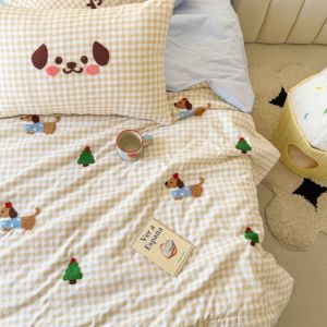 1 cái Chăn mùa hè mỏng thêu có thể giặt thoáng khí điều hòa không khí Chăn hoạt hình chăn mèo/chó/capybara