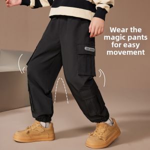 Ask Junior | Boys Work Style Casual Pants with Big Pockets