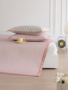 Summer Ice Silk Cooling Mat Bed Canopy Three-Piece Set Foldable Soft Mat Air Conditioner Mat Stripe Pattern Ins Style Home Use