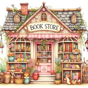 HUACAN Cross Stitch Kit House Landscape Store 11CT Printed With Threads Printed Canvas Bookshelf Embroidery Sets Needlework