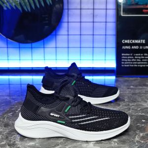 Techdoo Sepatu Sneakers Cowok Olahraga Sepatu Lari Pria Sepatu Fashion Trendy Hitam Sepatu MR190