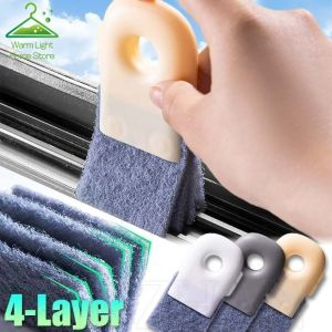 Portable Thickened Removable 2-in-1 Window Gap Groove Cleaning Brush Fans Window Clean Cloth Brush