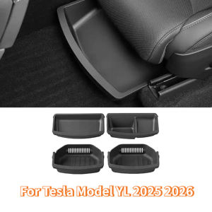 Under Seat Storage Box For Tesla Model YL 2025-2026 TPE Drawer Front Under Seat Organizer Trash Can Car Interior Accessories 