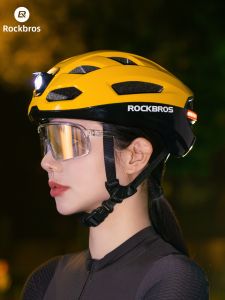 RockBros | Wireless Remote Control Helmet with Front Light and Tail Light for Cycling