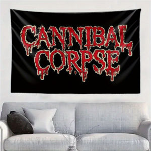 VIKAMA Cannibal Corpse Death Metal Logo Tapestry Perfect for Bedroom Wall Decor Hardcore Music Fanatic Photo Backdrop