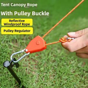 TINGSIMENG | Adjustable Slide Lock Portable Reflective Windproof Tent Rope 4m