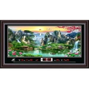 Đồng hồ treo tường tranh đồng hồ treo tường tranh đồng hồ Lịch Vạn Niên - tranh đèn sáng mẫu phong cảnh đẹp trang trí phòng khách làm quà tặng tân gia khai trương...