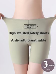 DLAIZI | Invisible Ice Silk High-Waist Safety Underwear Anti-See-Through Non-Rolling Flat-Bottomed Underwear