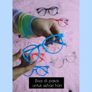 SMD Kacamata Pria/Wanita Fashion Anti Radiasi Lensa Transparan Sunglasses Import