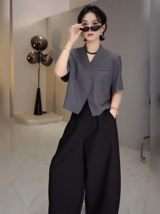 DANTING | Elegant Gray Summer Suit Women 2026 New