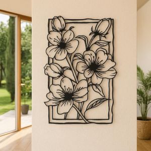 CIFbuy | 3D Rose Gold Metal Flower Wall Art Steel Floral Decor for Living Room Unique Birthday Gift