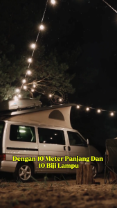 10MTR Lampu Solar Outdoor Waterproof Power Battery DC Bulb Lampu Camping Lampu Lip Lap Lighting Solar Lamp Garden Light