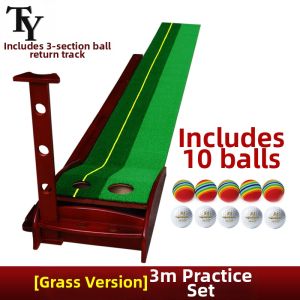 TY | Office Use Real Wood Golf Putting Practice Kit Velvet Mat